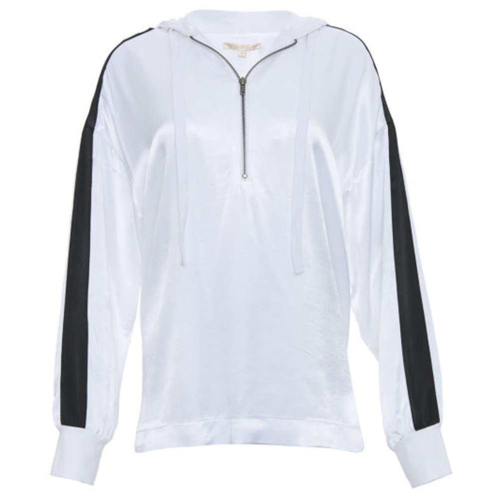 Gold Hawk Hoodie Pullover Top; Pockets, Oversized. White & Black. EXCELLENT COND